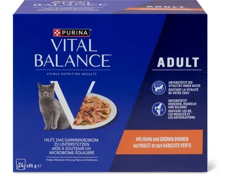 Vital Balance · Adult · au poulet et aux haricots verts 24 x 85g