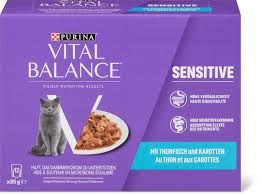 Vital Balance · Sensitive · au thon et aux carottes 12x85g
