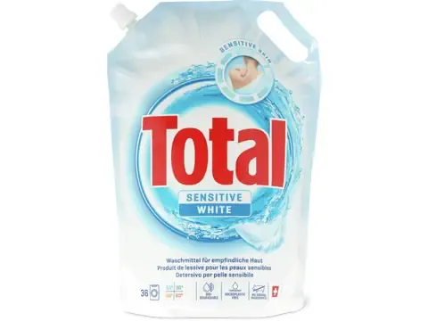Total · Lessive liquide · 36 lavages, Sensitive White 2l