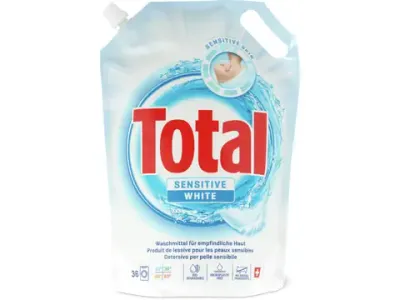 Total · Lessive liquide · 36 lavages, Sensitive White 2l