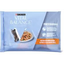 Vital Balance · Coat &amp; Hairball · au poulet et aux haricots verts 4 x 85g
