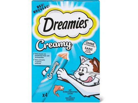 Dreamies Creamy · au saumon 4 x 10g