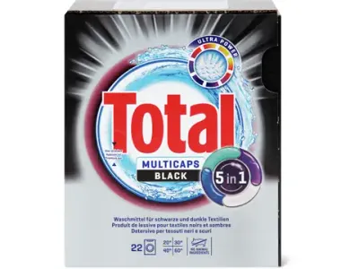 Total · Multicaps · 22 lavages, Black 22pces