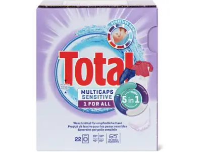 Total · Multicaps · 22 lavages, 1 for all Sensitive 22pces