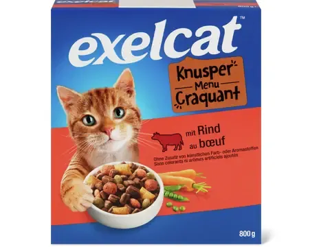 Exelcat · Menu craquant au bœuf 800 g