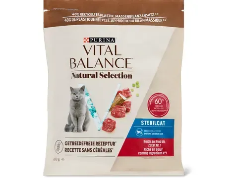 Vital Balance · Natural Selection Sterilcat · riche en bœuf 600g