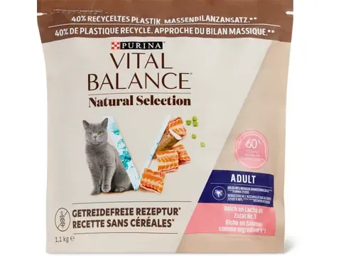 Vital Balance · Natural Selection Adult · riche en saumon 1.1kg