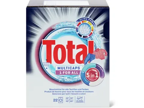 Total · Multicaps · 22 lavages, 1 for all 22pces