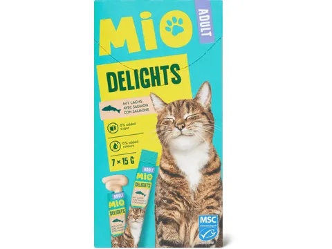 Mio · Adult Delights · au saumon 7 x 15g
