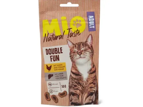 Mio · Double Fun Natural Taste Adult · avec poulet et foie 50 g