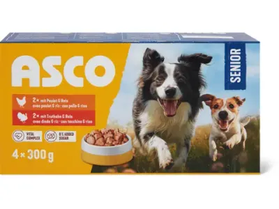 Asco · Terrine Senior · Poulet, dinde et riz 4 x 300g