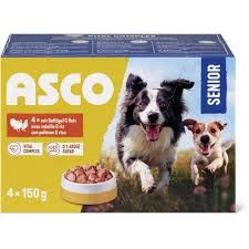 Asco · Terrine Senior · riche en poulet, dinde et riz 4 x 150g