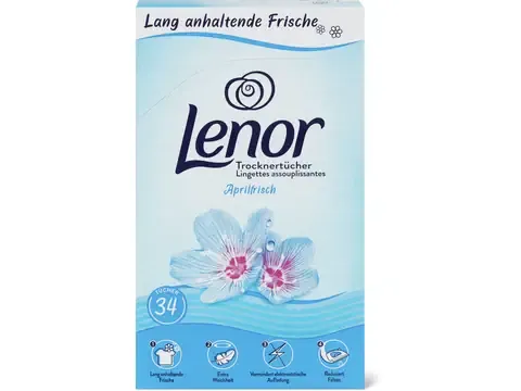 Lenor · Lingettes assouplissantes · Fraîcheur d’avril 34pces