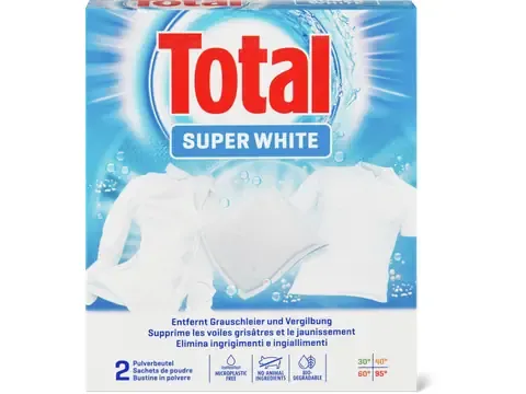 Total · Agent de blanchiment · Sachets de poudre, Super White 2pces
