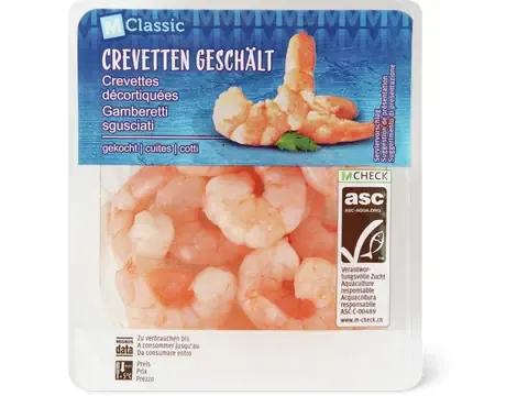Crevettes · décortiquées, cuites 100g