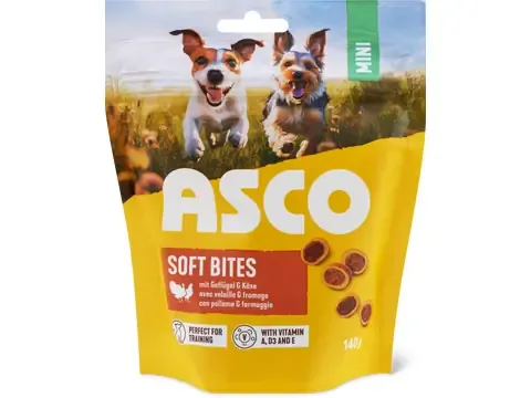 Asco · Mini Soft Bites · avec volaille et fromage 140g
