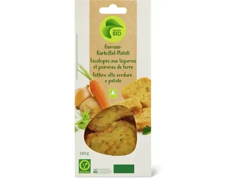 Escalopes aux légumes et pommes de terre · Bio, végétarien 180g