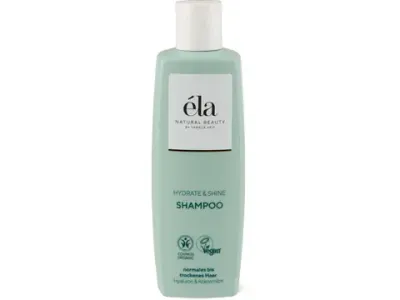 Éla Natural Beauty · Hydrate &amp; Shine Shampoo · Cheveux normaux à secs, végétalien 250 ml