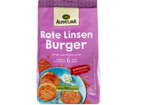 Alnatura · Burger aux lentilles corail · Bio 200g