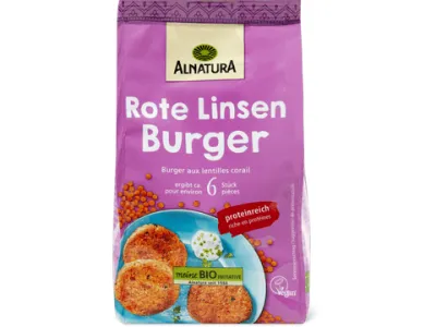Alnatura · Burger aux lentilles corail · Bio 200g