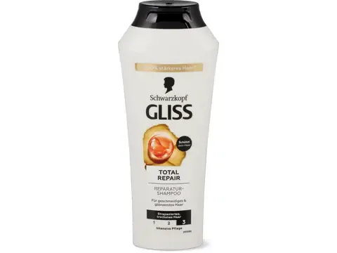 Gliss · Shampooing Total Repair · cheveux secs et abîmés 250 ml