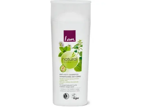 I am natural cosmetics · Shampooing anti-gras · cheveux rapidement gras 250ml