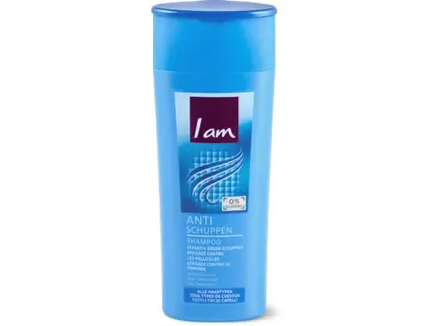 I am · Shampooing anti-pelliculaire · tous types de cheveux 250ml