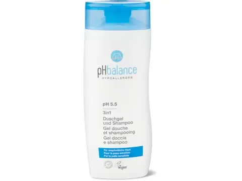 PH Balance · Gel douche et shampooing · 3 in 1, végétalien 250ml