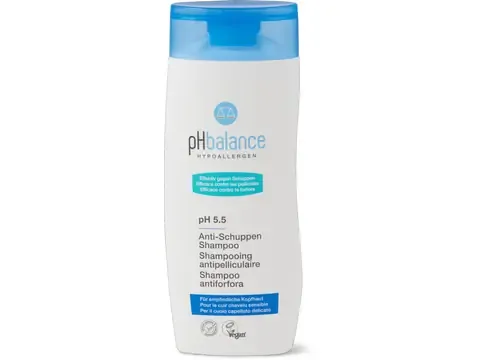 PH Balance Hypoallergen · Shampooing antipelliculaire · cuir chevelu sensible, végétalien 250ml