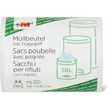 M-Budget · Sacs poubelle · rouleau, avec poignée, 10l 75pces