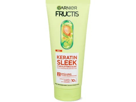 Fructis · Après-shampooing Keratin Sleek · cheveux frisés et secs 200ml