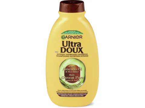 Garnier Ultra Doux · huile d'avocat et beurre de karité · cheveux très secs ou frisés 300ml