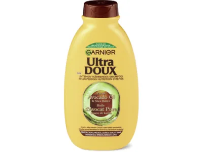 Garnier Ultra Doux · huile d'avocat et beurre de karité · cheveux très secs ou frisés 300ml