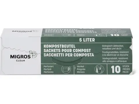Clean · Sacs à compost · rouleau, 5l 10pces