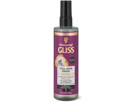 Gliss · Après-shampooing moussant Full Hair Magic · cheveux fragiles et affaiblis 200ml