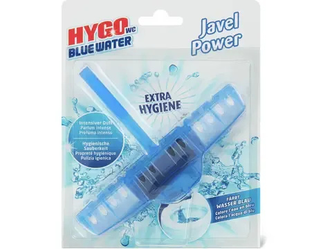 Hygo Blue Water · Boîtier à suspendre WC · Javel Power 40g