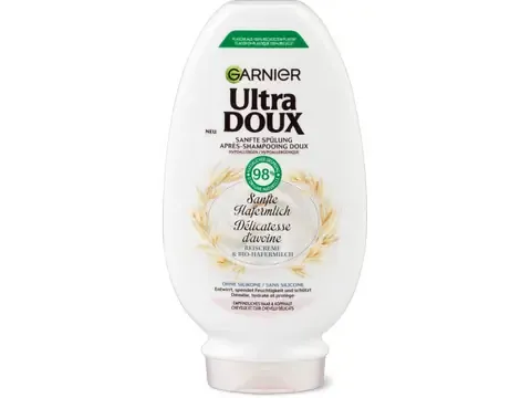Garnier Ultra Doux · Après-shampooing Délicatesse d’avoine · cheveux et cuir chevelu délicats 250ml