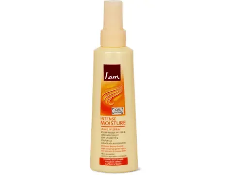 I am · Spray Intense Moisture, sans rinçage · cheveux abîmés 150ml