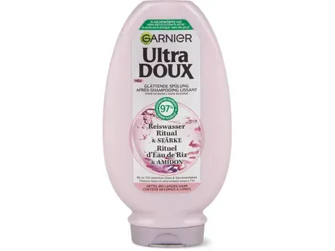 Garnier Ultra Doux · Après-shampooing Rituel d’Eau de Riz &amp; Amidon · cheveux mi-longs à longs 250 ml