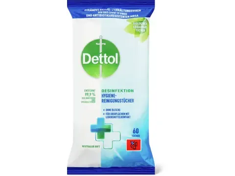 Dettol · Lingettes désinfectantes 60pces