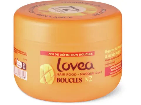 Lovea · Masque Curl Hair Food · Beurre de mangue et acide aminé 1 pièce