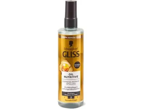 Gliss · Démêlant Express Oil Nutritive · cheveux secs et abîmés 200 ml