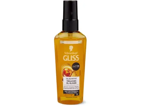 Gliss · Huile de soin précieuse Oil nutritive · cheveux très abîmés et secs 75 ml