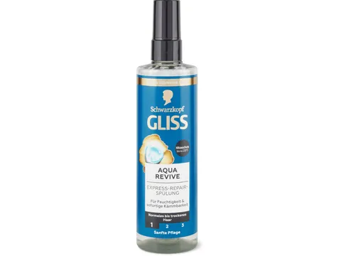 Gliss · Après-shampoing express Aqua Revive · cheveux normaux à secs 200ml