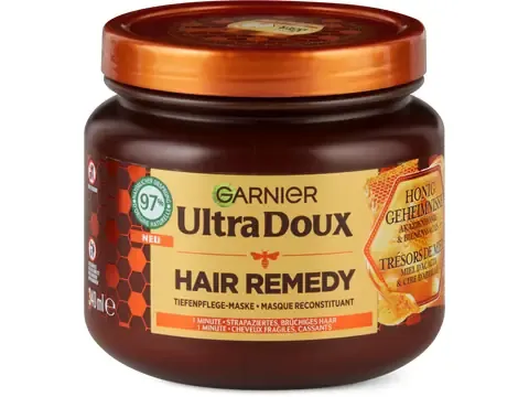 Garnier Ultra Doux · Masque Trésors de miel · cheveux abîmés et cassants 340 ml