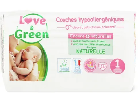 Love &amp; Green · Couches · Taille 1, 2-5 kg 44pce