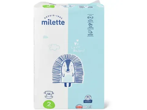 Milette · Couches · Taille 2, 4-8 kg 56pce
