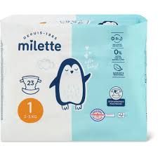 Milette · Couches · Taille 1, 2-5 kg 23pce