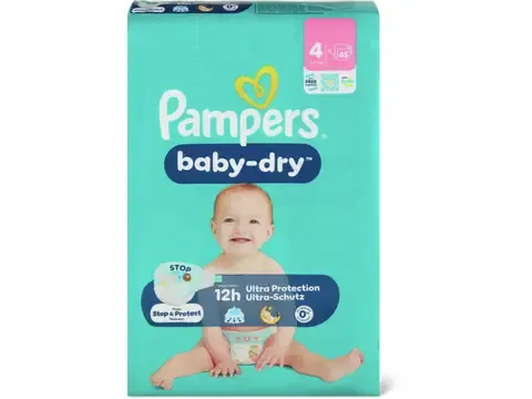 Pampers Baby Dry · Couches · Taille 4, 9-14 kg 45pce