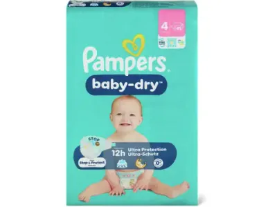 Pampers Baby Dry · Couches · Taille 4, 9-14 kg 45pce